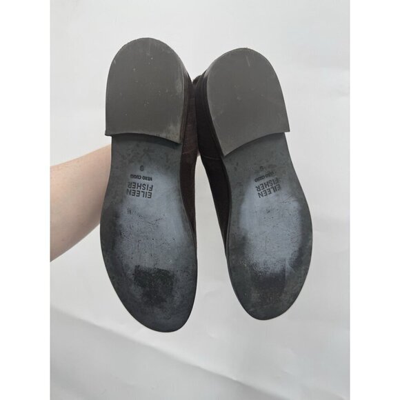 Eileen Fisher Rich Suede Bootie Women 9 Brown Bohemian Zip Modern Contemporary - Picture 3 of 11